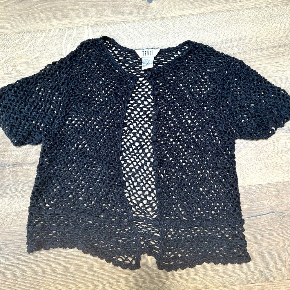 VTG Teddi Crochet Button Down Sweater (S)